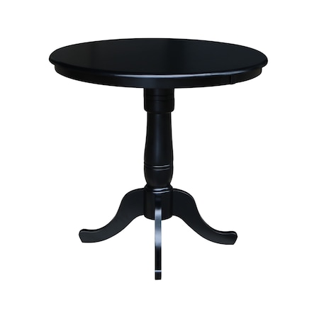 International Concepts Round 36 in Round Top Pedestal Table, 40.9 inH, Black, 36 in W, 36 in L, 40.9 in H, Wood, Black K46-36RT-6B-2